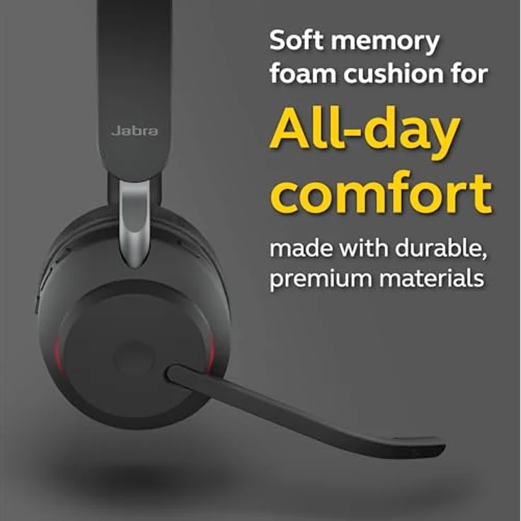 Jabra Evolve2 65, USB-A MS Teams Mono Headset mit passiver Geräuschunterdrückung, 37 Stunden Akkulaufzeit, schwarz – Bild 5