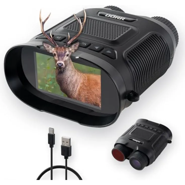 DÖRR Jagdfernglas, 40MP Fotos, 2.5K QHD Videos, 8-facher Zoom, 300 Meter Reichweite, Infrarot-Nachtsicht, Speicherkarte erforderlich