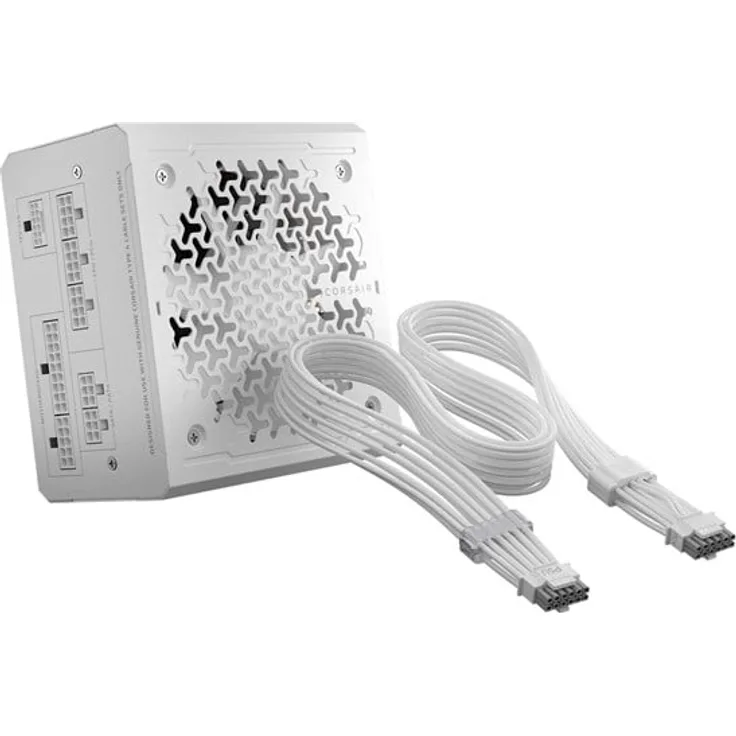 Corsair RM850e (3rd gen) Netzteil, 850 Watt, ATX 3.1, 80 Plus Platinum, weiß, voll modular mit 120 mm Kühler