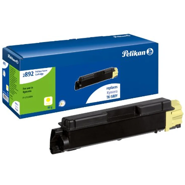Pelikan 2892y Toner-Kit, ersetzt Kyocera TK-580Y, Druckleistung 2800 Seiten, gelb, Nordic-Swan zertifiziert – Bild 1