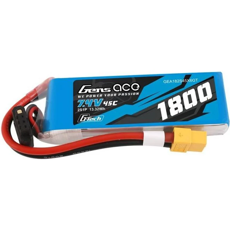 GensAce G-Tech LiPo 1800 mAh 7,4 V 45 C 2S1P XT60 Akku, ideal für RC-Modelle, kompakt und leistungsstark – Bild 1