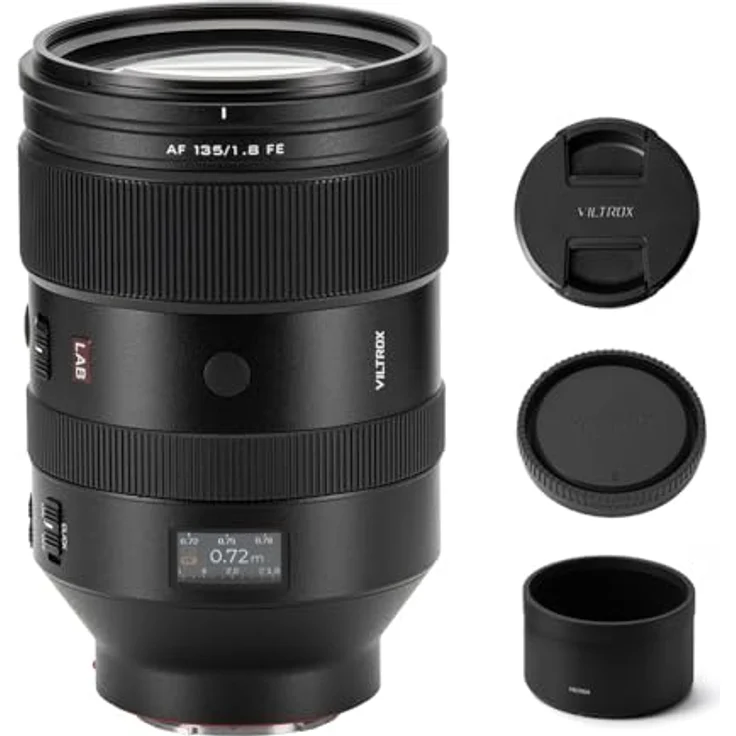 VILTROX 135mm F1.8 LAB FE Vollformatobjektiv für Sony E-Mount, AF-Teleobjektiv mit Festbrennweite, Kompatibel mit Sony-Kameras a7III a7RII a7IV a7RIV a9 A1 a5000 a6000 A6700, Dual Floating-Fokus-Design, Effizienter Autofokus, Hervorragende Bokeh-Qualität – Bild 1
