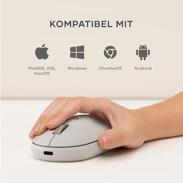 Satechi OntheGo Bluetooth Wireless Mouse, kabellose Maus mit einstellbarer DPI von 800 bis 2400, Sand – Bild 8