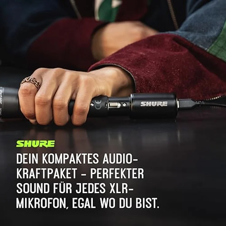 Shure MVX2U Gen 2, digitales XLR‑zu‑USB Audiointerface für Mikrofone, kompatibel mit Mac, Windows, iOS & Android, 60 dB Verstärkung, Zero-Latenz-Monitoring, inkl. USB-C-Kabel – Bild 2