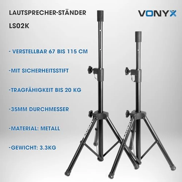 Vonyx LS02K Kompaktes Lautsprecherständer-Set – Bild 3