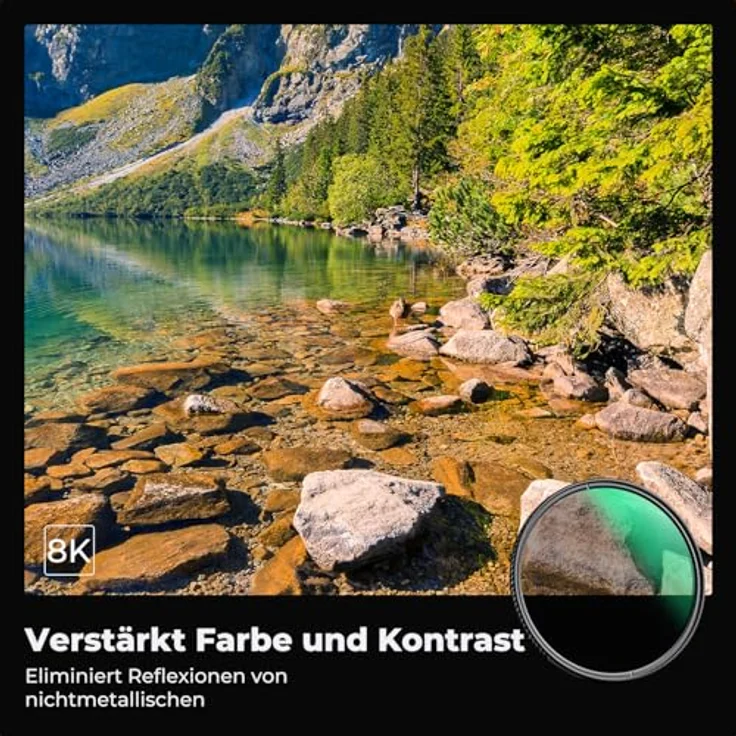 K&F Concept Nano X-Serie Polfilter 95mm CPL, Polarisationsfilter mit 28x MRC Vergütung zur Reduzierung von Reflexionen und erhöhtem Farbsättigung – Bild 2