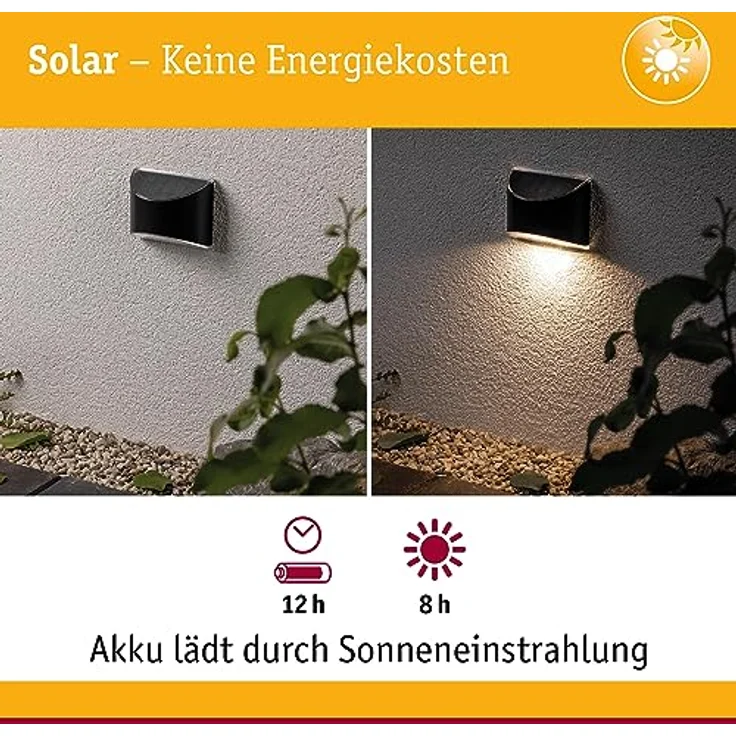 Paulmann 94233 Solar Wegeleuchte LED Außenleuchte incl. 1x0,05 Watt Anthrazit Kunststoff 3000 K Warmweiß – Bild 2