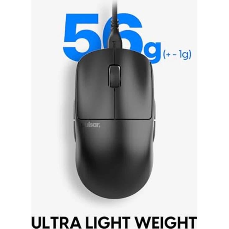 Pulsar Gaming Gears X2A, kabelgebundene Gaming-Maus mit PixArt PAW3395-Sensor, 26.000 DPI, ergonomischem Design, schwarz – Bild 3