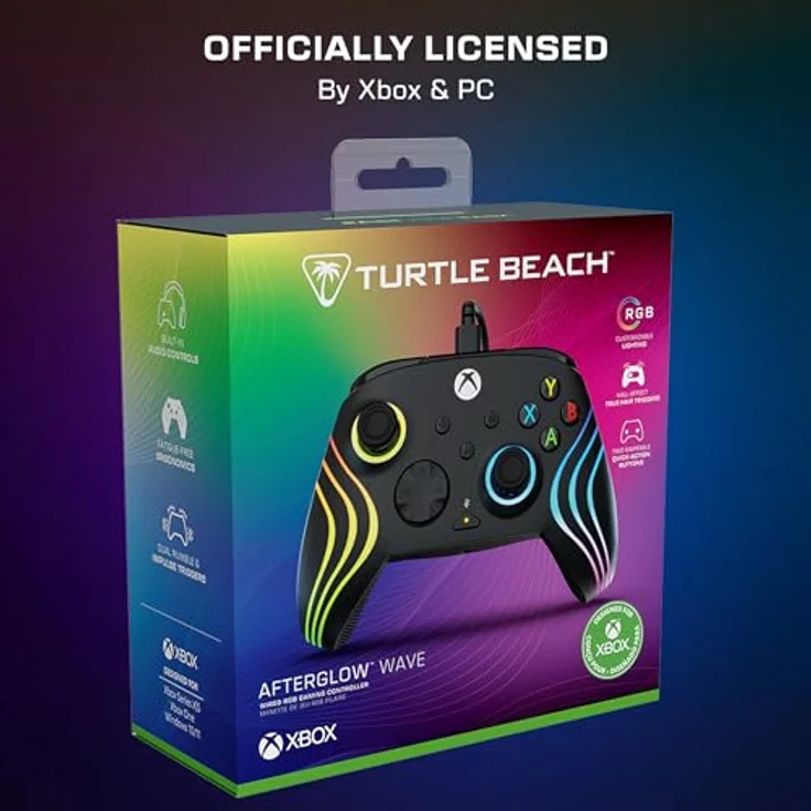 Turtle Beach Afterglow Wave Wired Controller, Gaming Controller mit dreistufig einstellbaren Hall-Effekt-Abzügen und RGB-Beleuchtung, Schwarz – Bild 9