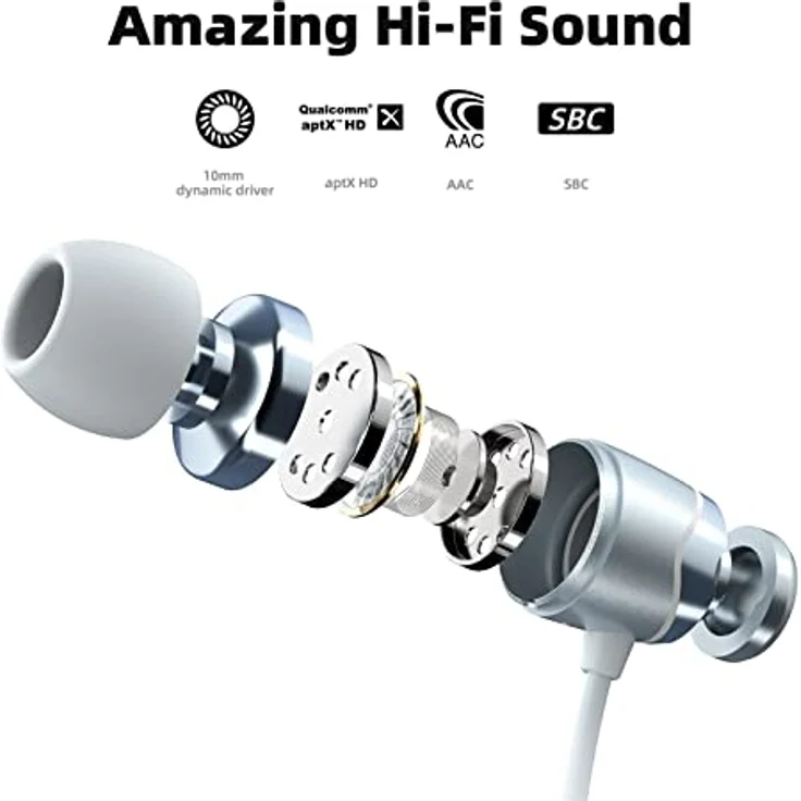 SoundMAGIC E11BT Bluetooth Kopfhörer mit Nackenbügel drahtlose Ohrhörer HiFi Stereo In Ear Headset mit Mikrofon geräuschisolierende Sport Kopfhörer blau – Bild 3