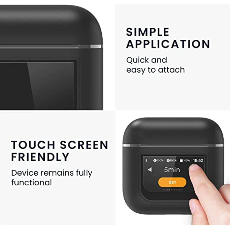 kwmobile 3X transparente Schutzfolie für JBL Tour Pro 2 - klare TPU Folie für Kopfhörer Display – Bild 5