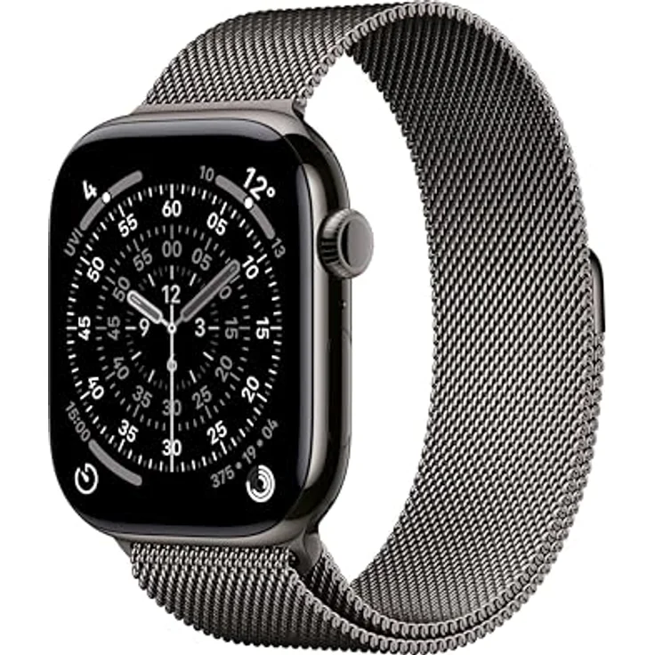 Apple Watch Series 11 Cellular, 46 mm, Titangehäuse Schiefer, Milanaise Armband Anthrazit - M/L – Bild 1