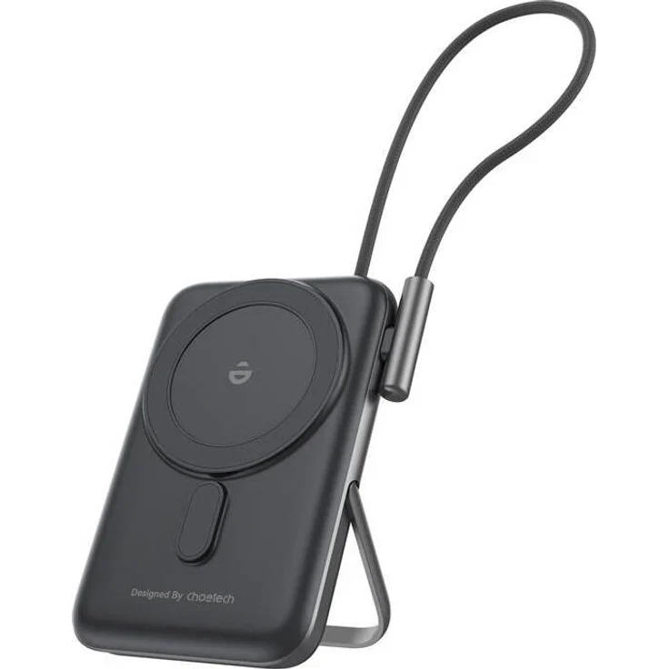 Choetech B735 magnetische Powerbank 10000mAh 20W PD + USB-C-Kabel (schwarz)