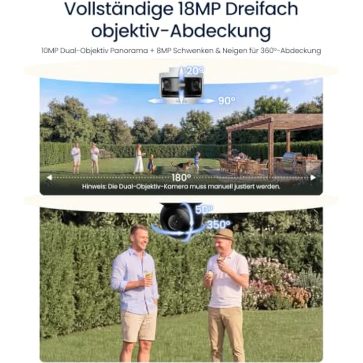 Reolink OMVI 3i, WiFi WLAN Kamera Outdoor mit 10MP+8MP Dreifachobjektiv, 24/7-Aufzeichnung, dualband Wi-Fi 6, IP66 wetterfest – Bild 2