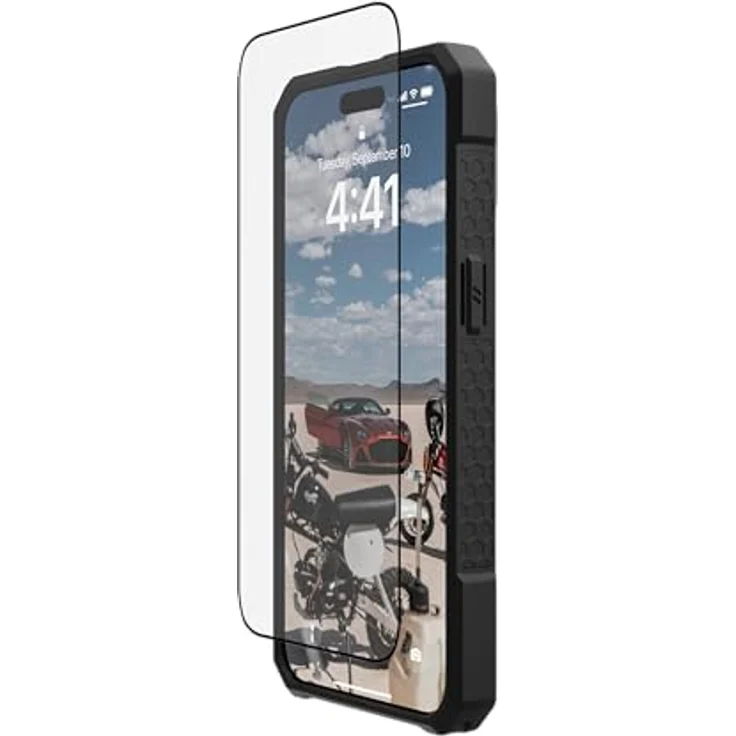 URBAN ARMOR GEAR PLUS Tempered Glass Displayschutzglas Apple iPhone 15 Pro Max [9H zweifach gehärtetes Glas, Anti-Fingerabdruck, Inkl. Montagekit, 0,33mm dünn, Ultra klar] – Bild 4