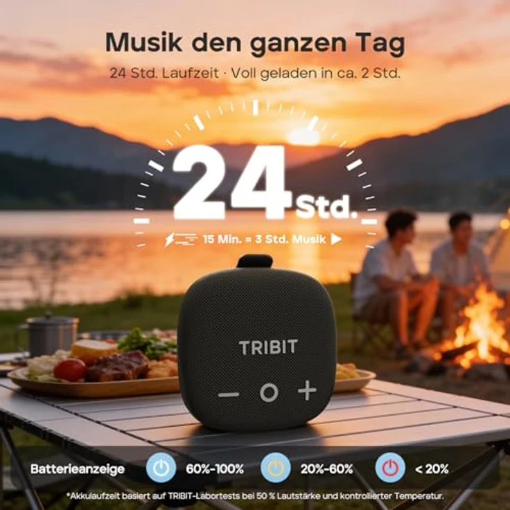 Tribit StormBox Micro 3, Bluetooth Lautsprecher mit 13W XBass Sound, 24 Std. Akkulaufzeit, IP68 wasserdicht, TWS, Fahrradlautsprecher mit Gurt & Magnetfixierung – Bild 4
