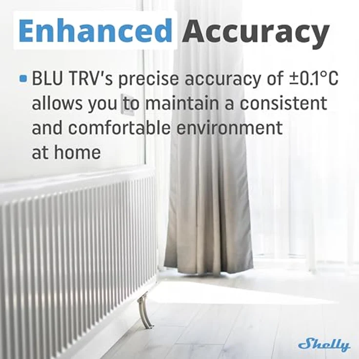 Shelly Blu TRV & Shelly Blu Gateway Gen3 - Thermostatisches Heizkörperventil, Bluetooth-Drehventil mit Wi-Fi Verbindung, Steuerung über App, inkl. Bluetooth vers Wi-Fi Passerellen - Präzise Raumtemperaturregelung, Boost-Modus, Smarte Zeitplanung – Bild 4