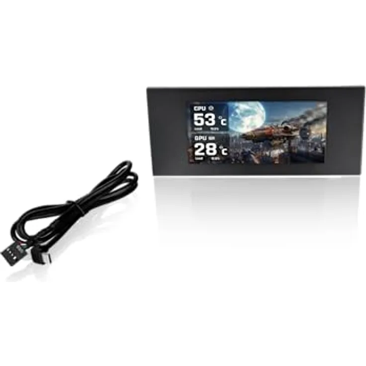 Thermaltake View 600 LCD Panel Kit, 6.0" TFT-LCD Display mit 1480 × 720 Auflösung, individuell anpassbar, Schwarz