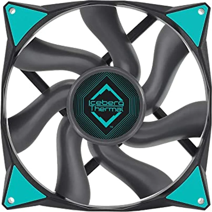IceGALE Iceberg Thermal IceGALE 140 mm PWM Premium Gehäuselüfter, Schwarz - leiser Betrieb, hoher Luftstrom von 96 CFM, Anti-Vibrations-Pads – Bild 2