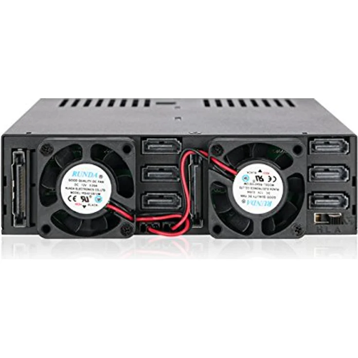 Wechselrahmen für 6X 2,5 Zoll (6,4cm) SATA-SAS SSD-HDD in 1x 5,25 Zoll (13,3cm) - Icy Dock ExpressCage MB326SP-B – Bild 4