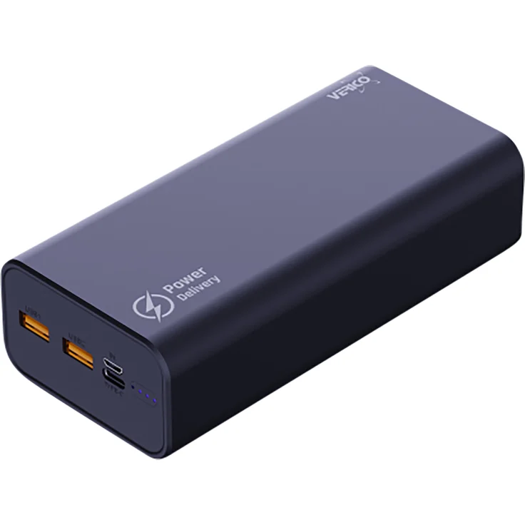 VERICO Powerbank POWERPRO PD V2, 24.000mAh, 22,5W, 2xUSB-C, 1xMicro-USB, schwarz