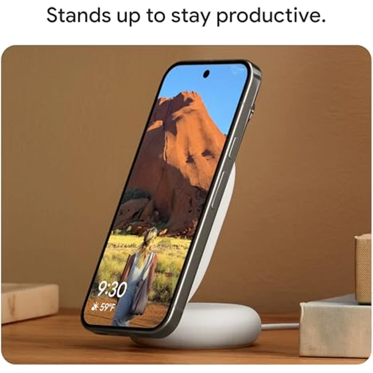 Google Pixelsnap Kabelloses Schnellladegerät mit Ständer, Weiß, Schnellladefunktion für Smartphones – Bild 2