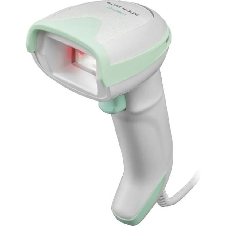 Datalogic Gryphon I GD4520-HC High Density, Kabelgebundener Barcode-Scanner für 1D/2D-Barcodes, antimikrobielles Design, Weiss