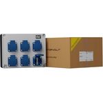 Doktorvolt Stromverteiler 6x230V FRED Baustromverteiler mit Mennekes Dosen Steckdosenverteiler 6-fach, ausgestattet mit Mennekes-Steckdosen, in gelb