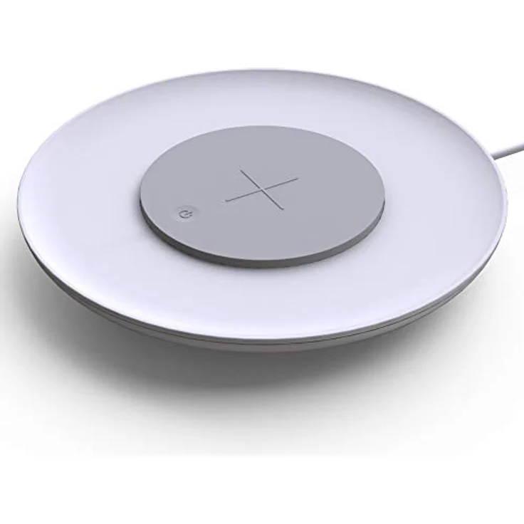 Kalb QI-Tischladegerät UFO, Drahtloses Laden, Dimmbare Ambientebeleuchtung, 183x183x23mm, Weiß - Qi-zertifiziert – Bild 1