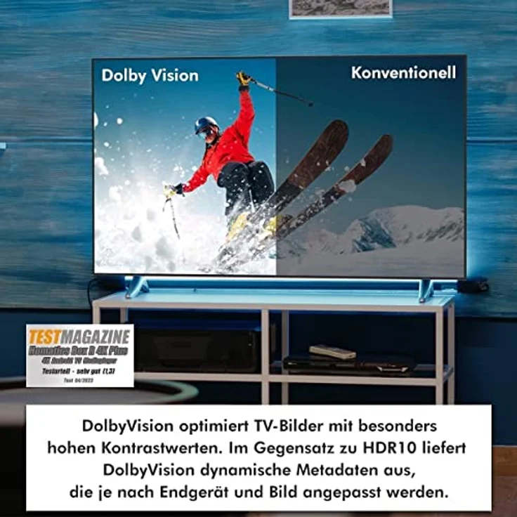 Nonic [Test SEHR GUT *] Homatics Box R 4K Plus Android TV Box + DVB-C/T2 Tuner - Smart TV Receiver, Google Zertifiziert, Dolby Atmos, Netflix 4K, Prime Video 4K, Disney+ 4K, WiFi HDMI Kabel – Bild 4