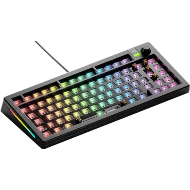 Glorious GMMK 3 Barebones Tastatur, 75% TKL Schwarz, modulare Anpassungsmöglichkeiten, 5-Pin MX Hot-Swap-Unterstützung, ISO (DE)