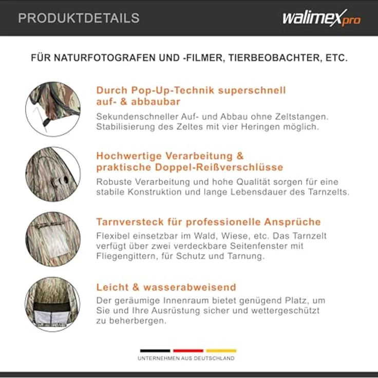 Walimex Pop-Up Camouflage Tarnzelt – Bild 5