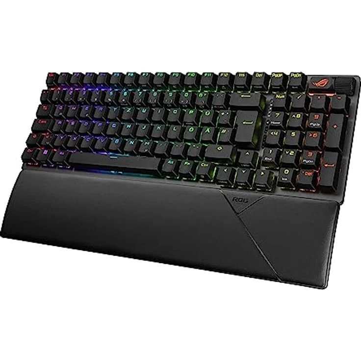 ASUS ROG Strix Scope II 96 Wireless mechanische Gaming Tastatur (ROG NX-Switches, Handballenablage, 4 GHz, Bluetooth, kabelgebunden, ROG Omni-Empfänger, Aura Sync RGB-Beleuchtung, DE QWERTZ-Layout) – Bild 2