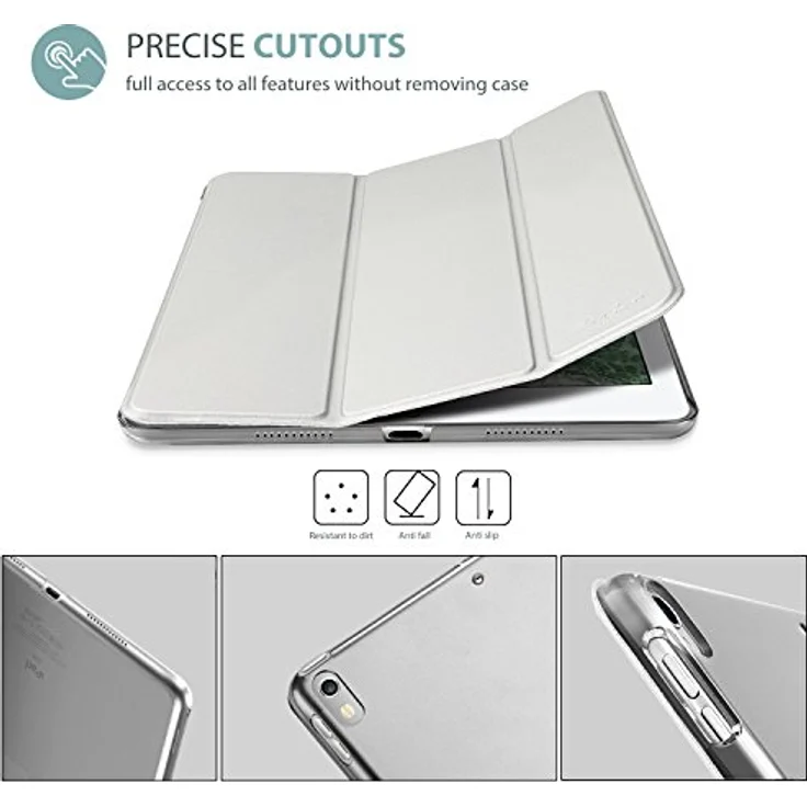 ProCase Hülle für iPad Air 3 (3. Gen) / iPad Pro 10.5 Zoll, Ultra Dünn Case mit transluzenter Rückseite, Auto Schlafen/Wachen Funktion - Silber – Bild 3