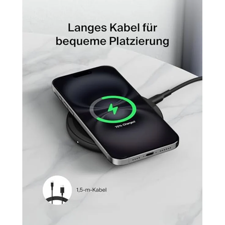 Belkin Kabelloses Ladepad 15 W, Qi Ladegerät für Apple A/V, elegantes Design – Bild 4