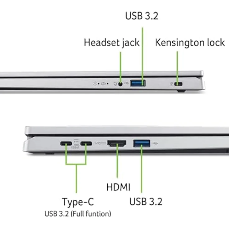 Acer Extensa 15, 15.60" Notebook mit Intel Core i3-1315U, 8 GB RAM, 256 GB SSD, Silber – Bild 6