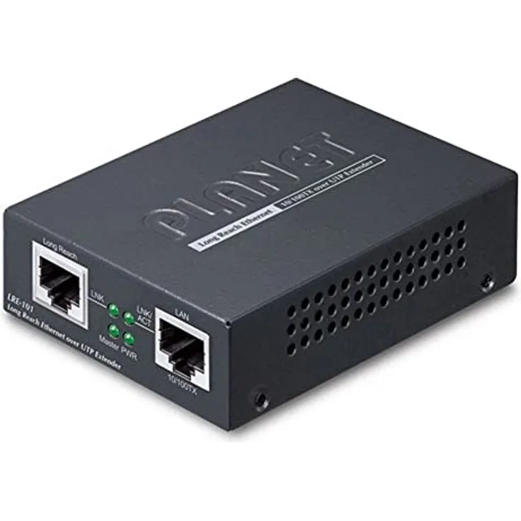 Planet 1-Port 10/100TX Ethernet Over Netzwerksender & -empfänger Schwarz