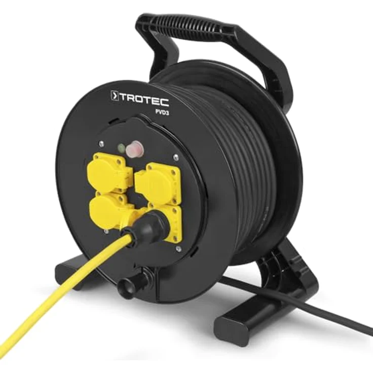 TROTEC Kabeltrommel PVD3 / 40 m Kabel schwarz mit Betriebsspannungsanzeige und Thermoschutzschalter – Bild 3