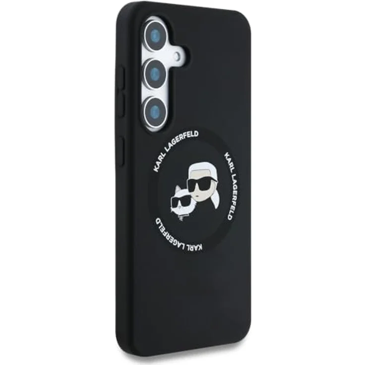 CG MOBILE Karl Lagerfeld Silikonhülle Doppelköpfe und Kreis, kompatibel mit MagSafe für Samsung Galaxy S25+, Schwarz – Bild 4