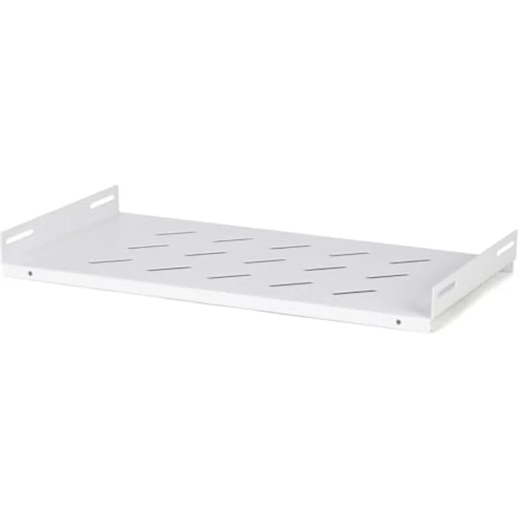 DSIT Serverschrank Fachboden für 450mm Tiefe Wandschränke – 1 HE, weiße Ausführung, Tragfähigkeit 8 kg, Maße 485 x 270 x 44 mm – Bild 2