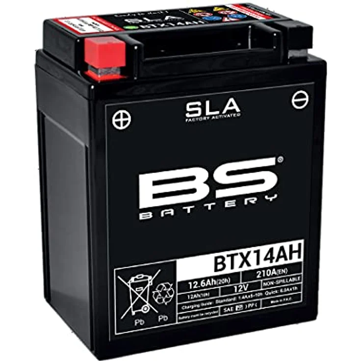 BS Battery BTX14AH/BB14-A2/B2, SLA Wartungsfreie AGM-Batterie, werkseitig aktiviert, 12V, 20Ah, auslaufsicher, hohe Vibrationsbeständigkeit – Bild 1