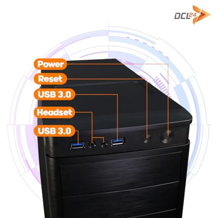 dcl24.de Office Business-PC AMD Ryzen 5 5600G, Radeon Graphics, 16 GB RAM, 500 GB SSD, Windows 11 Pro, WLAN, Schwarz – Bild 3