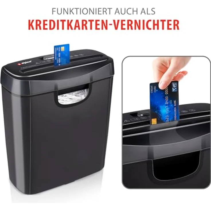ALPINA SPORTS Aktenvernichter, Paper Shredder 230V, 190W, leistungsstark und effizient – Bild 7