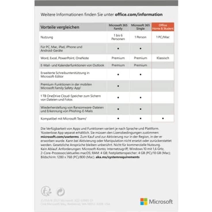 Microsoft Office 2021 Home und Student multilingual | 1 PC (Windows 10/11) / Mac, Dauerlizenz – Bild 2