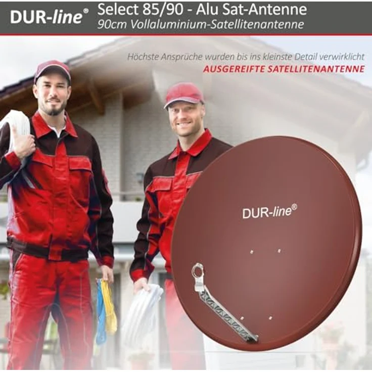 DUR-line Select 85/90cm Satellitenschüssel Alu ziegelrot – Bild 8