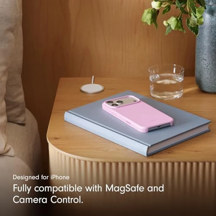 Beats iPhone 17 Pro Max Case, MagSafe, Kamerasteuerung, matte Außenseite, Mikrofaser-Innenfutter, Kieselrosa – Bild 4