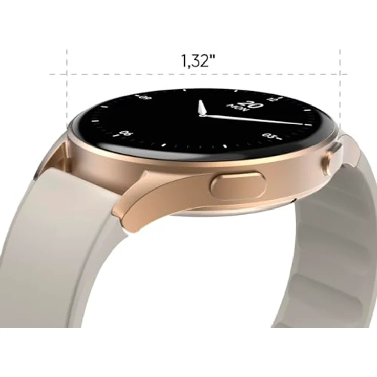 Hama Smartwatch 8900, GPS, AMOLED 1.32 Zoll, Telefonfunktion, Alexa, rund, Gold – Bild 5