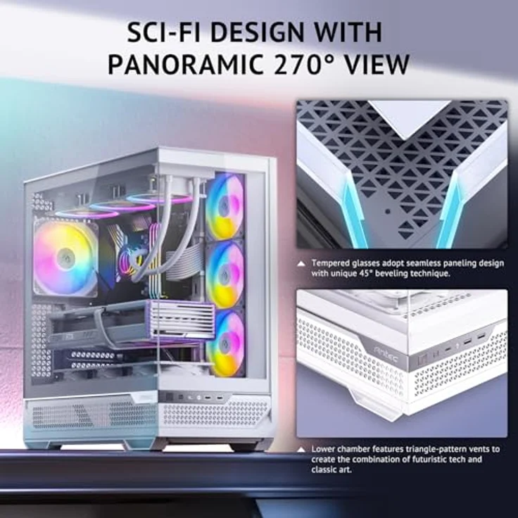 Antec GEH C7 ARGB White Full Tower weiß PC-Gehäuse mit vertikaler Kühlung und RGB-Lüftern – Bild 2