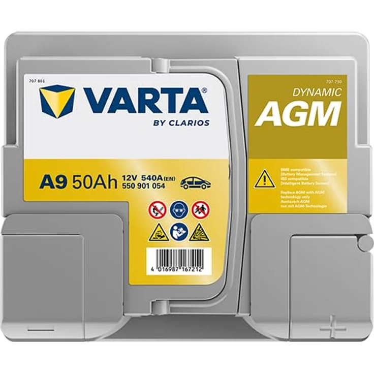 Varta 12V 50Ah/540A Dynamic AGM Autobatterie, ideal für Start-Stopp-Fahrzeuge und Elektroautos, wartungsfrei – Bild 4