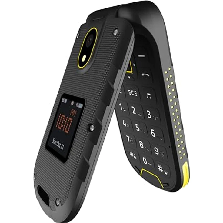 Hammer H Robustes Klapphandy Bow LTE 4G ohne Vertrag wasserdicht staubdicht IP68 mit großem 1200mah Akku, Schwarz – Bild 3